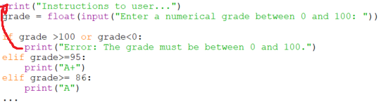 Python program to convert numerical grade to letter grade with
arrow.